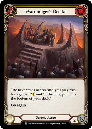 Image of Warmonger's Recital (Yellow) [CHN029] (Monarch Chane Blitz Deck)