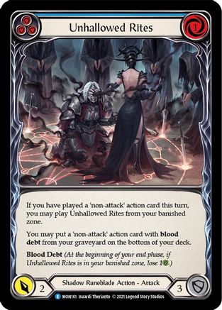 Image of Unhallowed Rites (Blue) [MON161-RF] (Monarch)  1st Edition Rainbow Foil