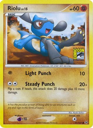 Image of Riolu (91/127) (SDCC 2009) [Platinum: Base Set]