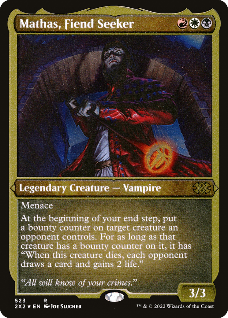 Image of Mathas, Fiend Seeker (Foil Etched) [Double Masters 2022]