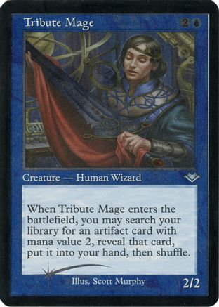 Image of Tribute Mage (Retro Foil Etched) [Modern Horizons]