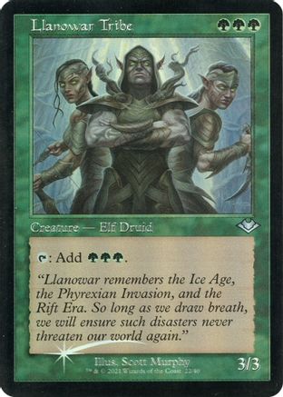 Image of Llanowar Tribe (Retro Foil Etched) [Modern Horizons]