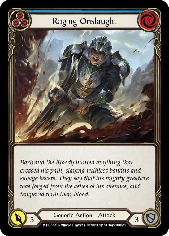 Image of Raging Onslaught (Blue) [WTR190-C] (Welcome to Rathe)  Alpha Print Rainbow Foil