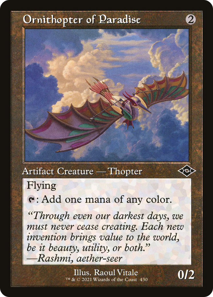 Image of Ornithopter of Paradise (Retro Frame) (MH2-430) - Modern Horizons 2 Etched Foil