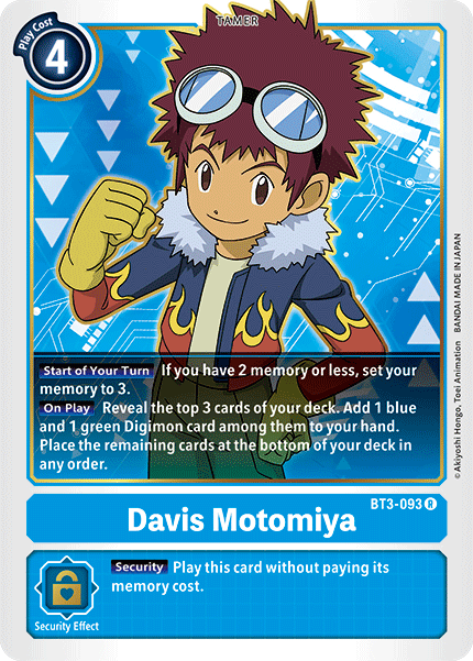Image of Davis Motomiya [BT3-093] [Release Special Booster Ver.1.5]