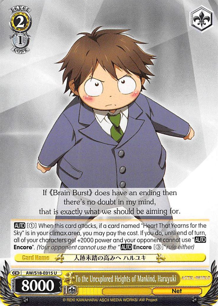 Image of To the Unexplored Heights of Mankind, Haruyuki (AW/S18-E015 U) [Accel World]