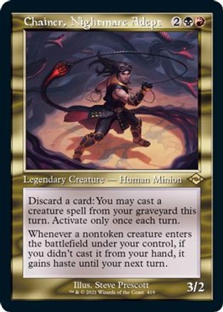 Image of Chainer, Nightmare Adept (Retro Frame) (Foil Etched) (MH2-419) - Modern Horizons 2 Foil
