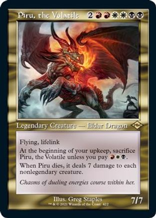 Image of Piru, the Volatile (Retro Frame) (Foil Etched) (MH2-422) - Modern Horizons 2 Foil