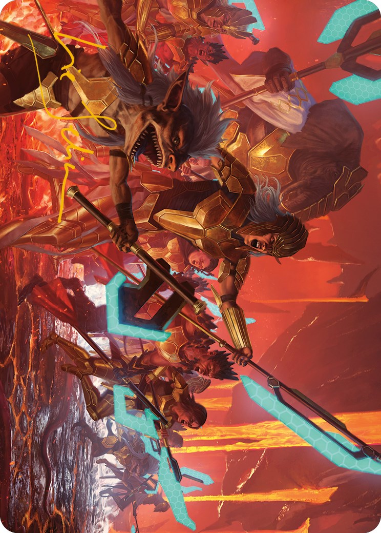 Image of Roar of Resistance Art Card (Gold-Stamped Signature) [Phyrexia: All Will Be One Art Series]