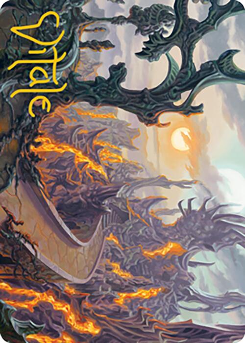 Image of Drossforge Bridge Art Card (Gold-Stamped Signature) [Modern Horizons 2 Art Series]