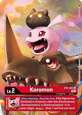 Image of Koromon - BT5-001 (Premier TO Event June 2021) (BT5-001) - Battle of Omni