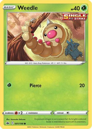 Image of Weedle (001/198) [Sword & Shield: Chilling Reign]