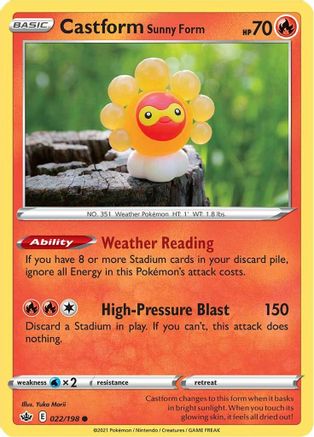 Image of Castform Sunny Form (022/198) [Sword & Shield: Chilling Reign]