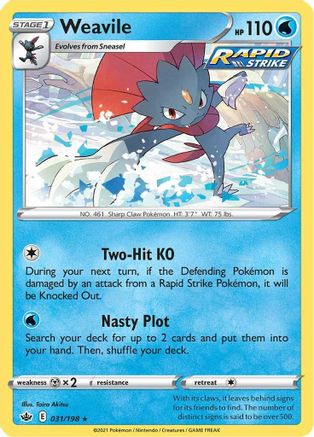 Image of Weavile (031/198) [Sword & Shield: Chilling Reign]