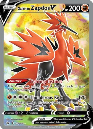 Image of Galarian Zapdos V (173/198) [Sword & Shield: Chilling Reign]