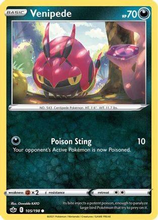 Image of Venipede (105/198) [Sword & Shield: Chilling Reign]
