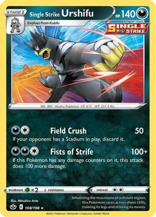 Image of Single Strike Urshifu (108/198) [Sword & Shield: Chilling Reign]