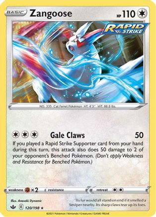 Image of Zangoose (120/198) [Sword & Shield: Chilling Reign]