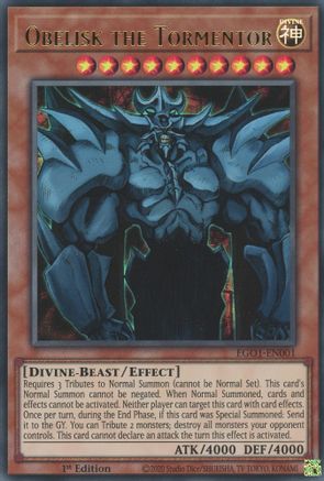 Image of Obelisk the Tormentor [EGO1-EN001] Ultra Rare