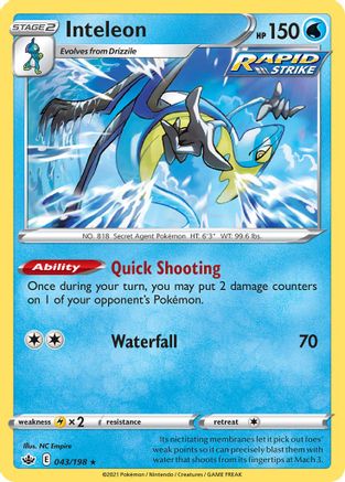 Image of Inteleon (043/198) (Theme Deck Exclusive) [Sword & Shield: Chilling Reign]