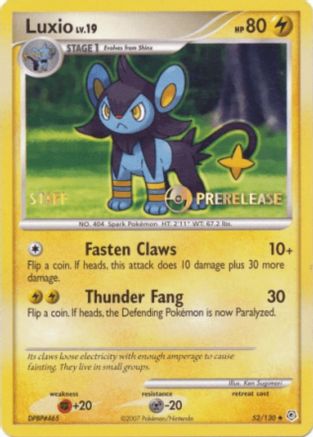 Image of Luxio (52/130) (Prerelease Promo Staff) [Nintendo: Black Star Promos]