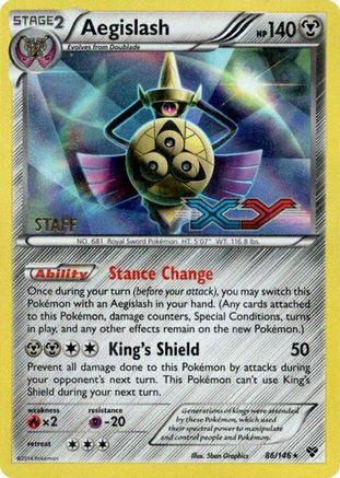 Image of Aegislash (86/146) (Staff Prerelease Promo) [XY: Black Star Promos]