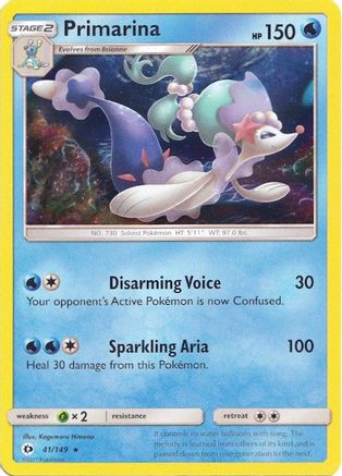 Image of Primarina (41/149) (Water Web Holo) [Sun & Moon: Base Set]