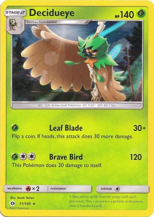 Image of Decidueye (11/149) (Water Web Holo) [Sun & Moon: Base Set]