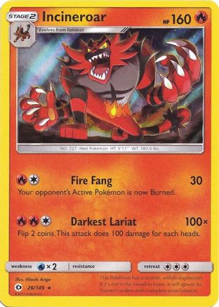 Image of Incineroar (26/149) (Water Web Holo) [Sun & Moon: Base Set]