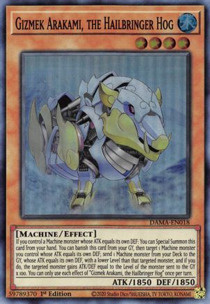 Image of Gizmek Arakami, the Hailbringer Hog [DAMA-EN018] Super Rare