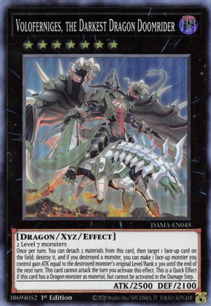 Image of Voloferniges, the Darkest Dragon Doomrider [DAMA-EN045] Super Rare