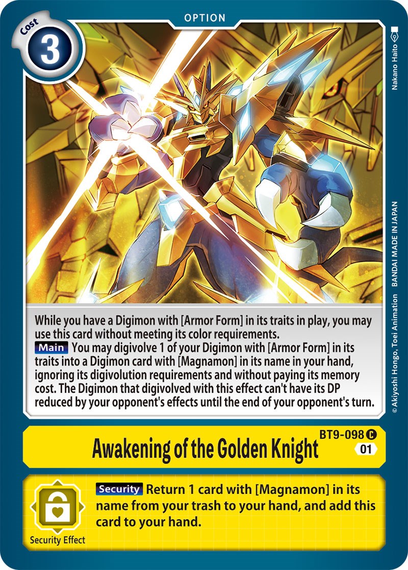 Image of Awakening of the Golden Knight [BT9-098] [X Record]