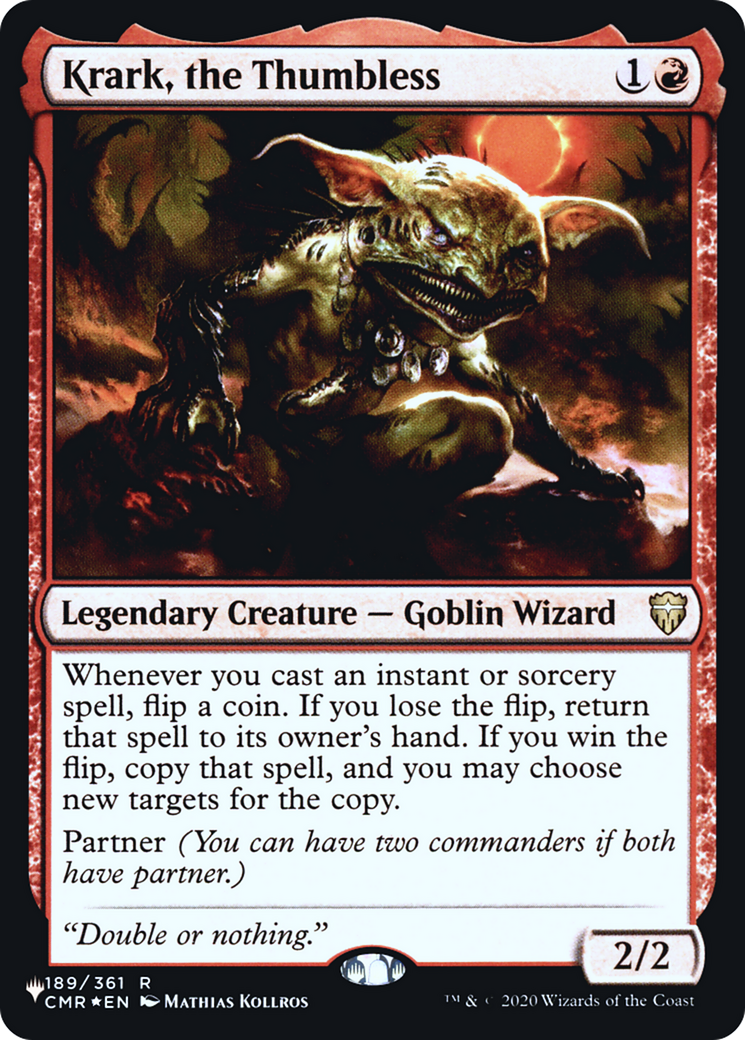 Image of Krark, the Thumbless [Secret Lair: Heads I Win, Tails You Lose]