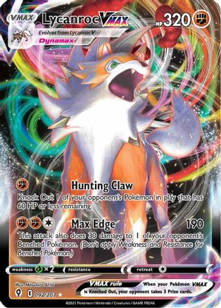 Image of Lycanroc VMAX (092/203) [Sword & Shield: Evolving Skies]