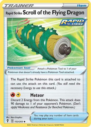 Image of Rapid Strike Scroll of the Flying Dragon (153/203) [Sword & Shield: Evolving Skies]