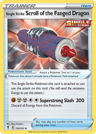 Image of Single Strike Scroll of the Fanged Dragon (158/203) [Sword & Shield: Evolving Skies]