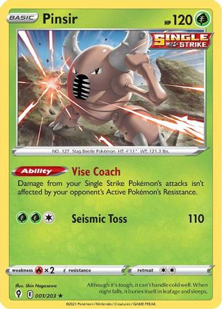 Image of Pinsir (001/203) [Sword & Shield: Evolving Skies]
