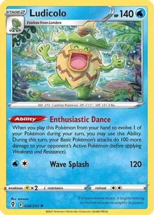 Image of Ludicolo (034/203) [Sword & Shield: Evolving Skies]