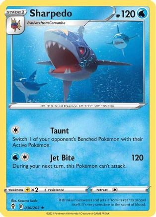 Image of Sharpedo (036/203) [Sword & Shield: Evolving Skies]
