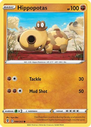 Image of Hippopotas (084/203) [Sword & Shield: Evolving Skies]