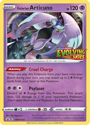 Image of Galarian Articuno (SWSH123) (Prerelease Promo) [Sword & Shield: Black Star Promos]