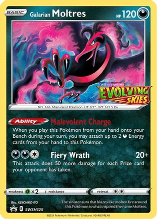 Image of Galarian Moltres (SWSH125) (Prerelease Promo) [Sword & Shield: Black Star Promos]