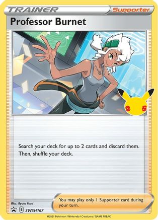 Image of Professor Burnet (SWSH167) (25th Anniversary Stamp) [Sword & Shield: Black Star Promos]