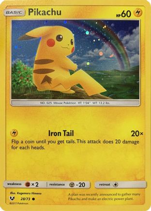 Image of Pikachu (28/73) (Cosmos Holo) [Sun & Moon: Shining Legends]