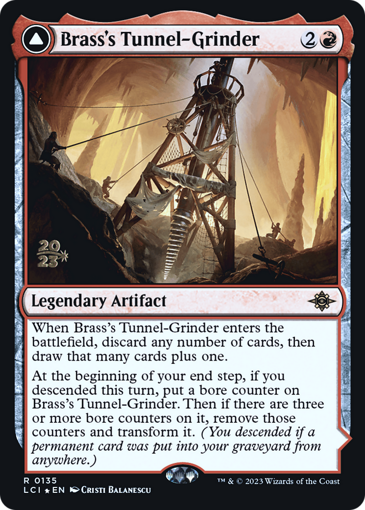 Image of Brass's Tunnel-Grinder // Tecutlan, the Searing Rift [The Lost Caverns of Ixalan Prerelease Cards]