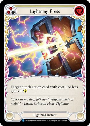 Image of Lightning Press (Yellow) [U-ELE184] (Tales of Aria Unlimited)  Unlimited Rainbow Foil