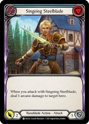 Image of Singeing Steelblade (Blue) [U-ELE232] (Tales of Aria Unlimited)  Unlimited Rainbow Foil