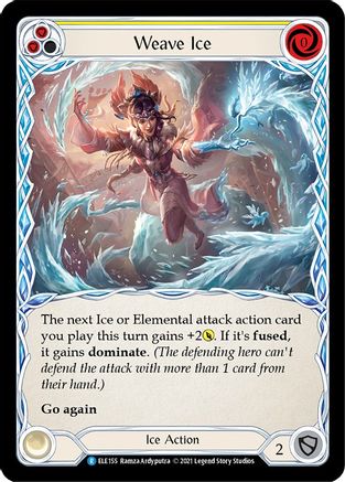 Image of Weave Ice (Yellow) [ELE155] (Tales of Aria)  1st Edition Rainbow Foil