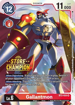 Image of Gallantmon [BT2-020] (Store Champion) [Release Special Booster Promos]