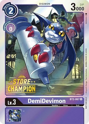Image of DemiDevimon [BT2-067] (Store Champion) [Release Special Booster Promos]